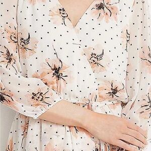 Floral Dot Wrap Mini Dress